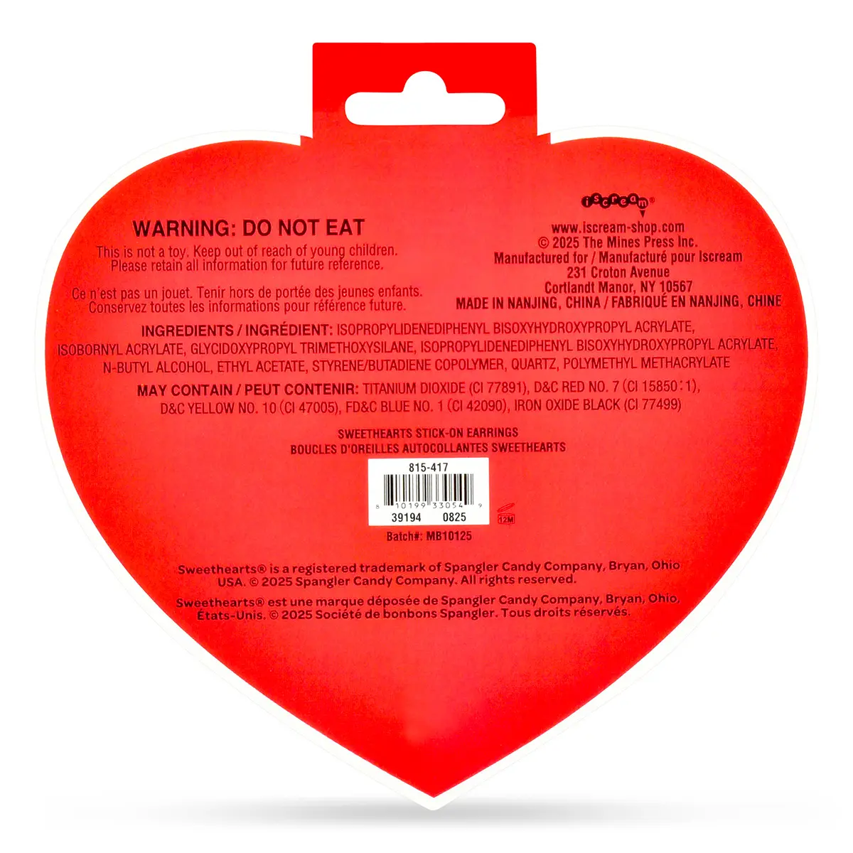 Sweethearts Stick-On Earrings