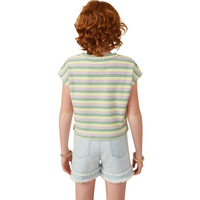 Stripe Textured Knit Boxy Tee
