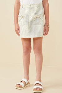 Pinstripe Twill Skirt