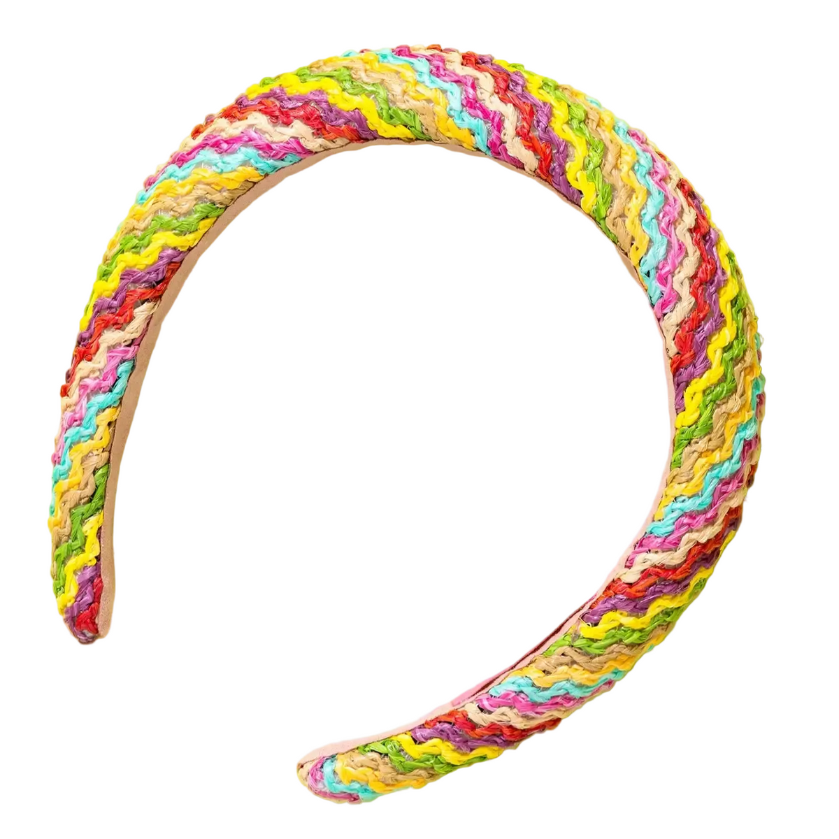 Rattan Padded Headband - Colorful Waves - Ava