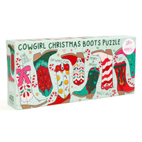 Christmas Western Cowgirl Boots Jigsaw Puzzle