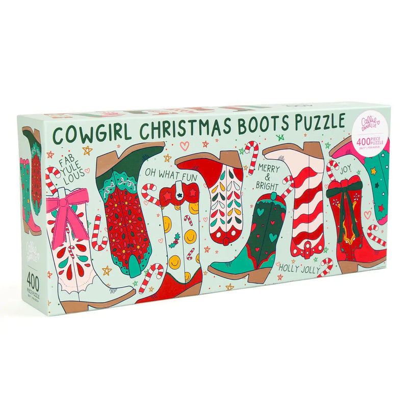 Christmas Western Cowgirl Boots Jigsaw Puzzle