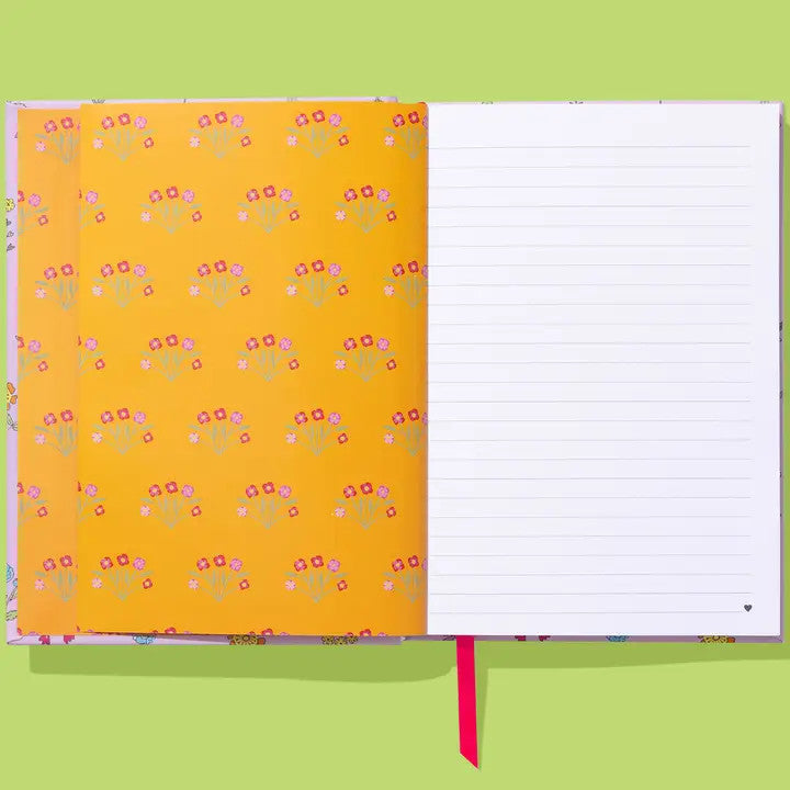 Hardcover Notebook - Pink w/ Wildflowers