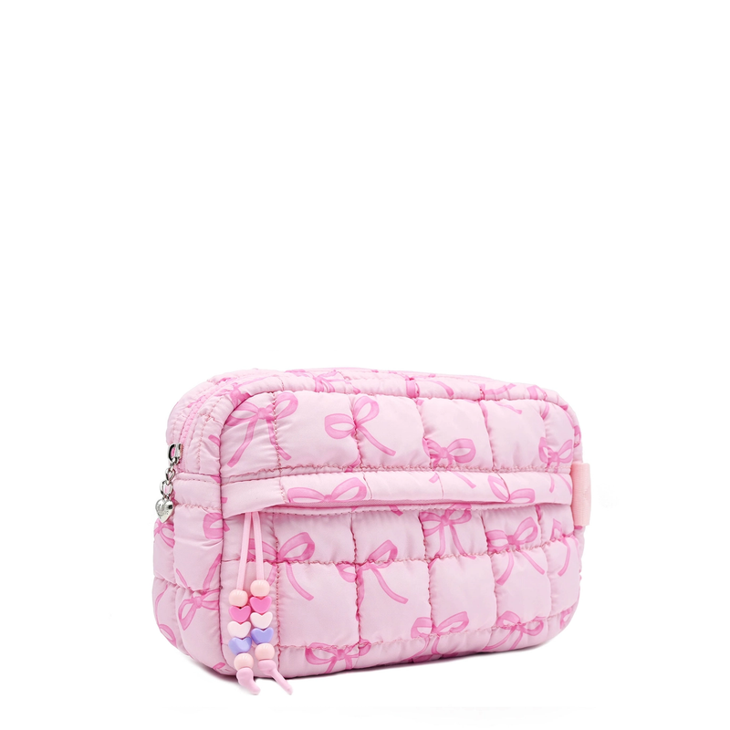 Quilted Scrunchies Bow Printed Pouch