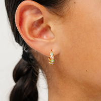 Rainbow Enamel Hoop Earrings