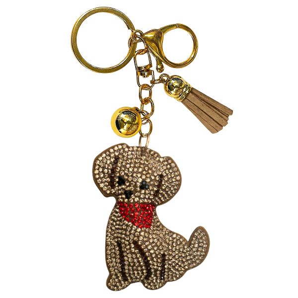 Rhinestone Keychain | Dog Crystal Red Bandana