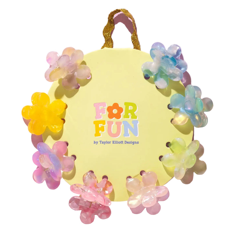 Mini Claw Hair Clip Set - Assorted Flowers