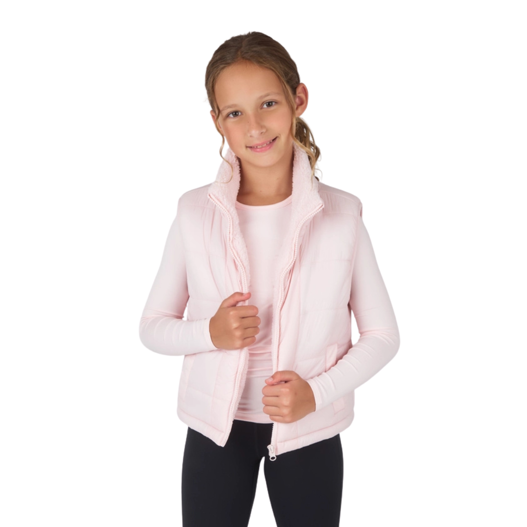 Girls Quilted Sherpa Lining Vest