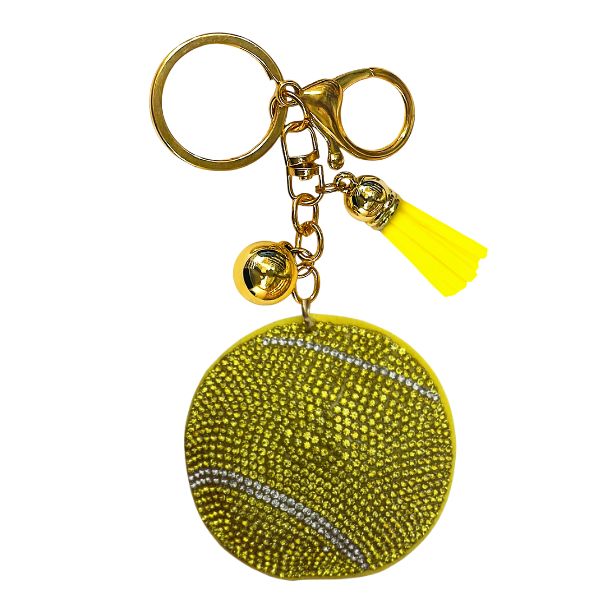 Rhinestone Keychain | Sports Tennis Ball