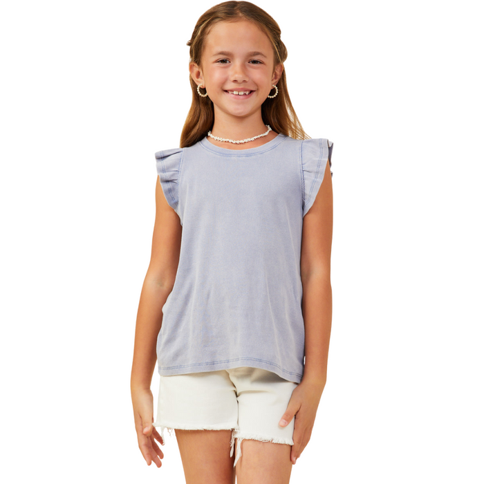 Ribbed Flutter Sleeve Tank