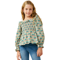 Shin Bijutsukai Ruffled Smocked Top