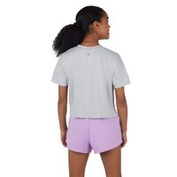 Girls Super Soft Boxy T Shirt - Light Heather Grey