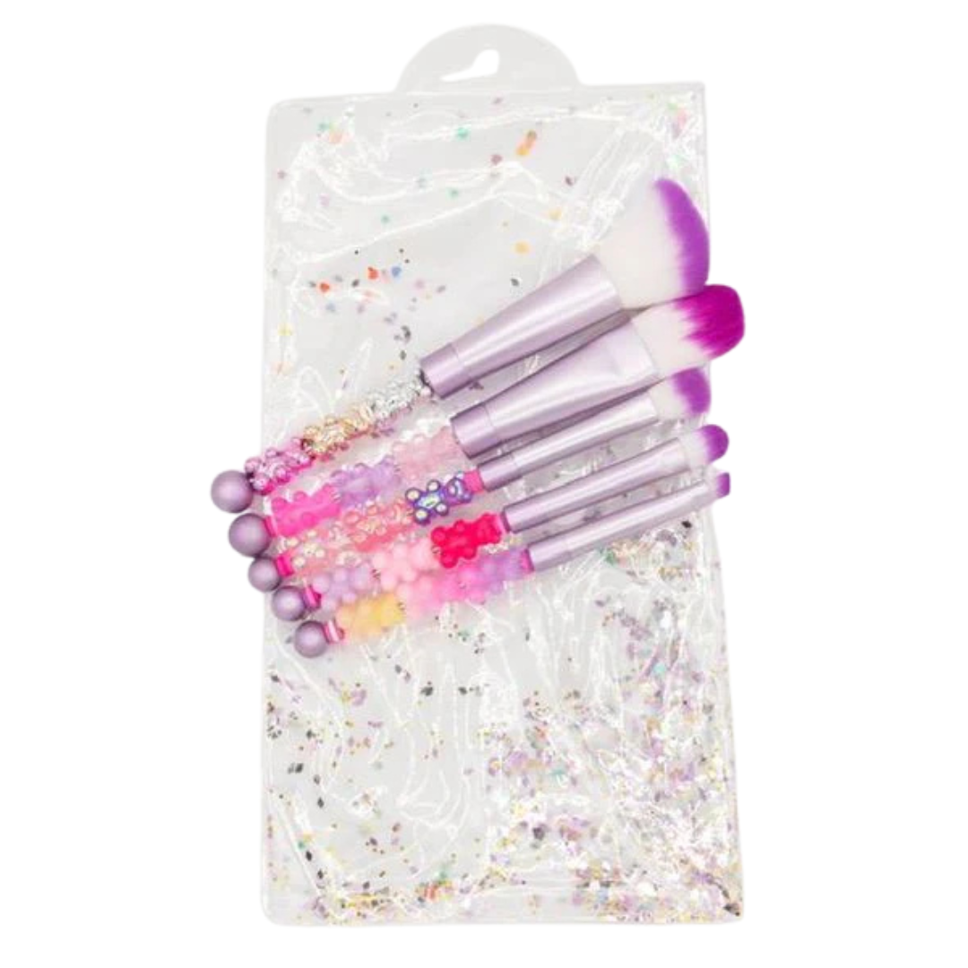5 Piece Fun Charm Make Up Brush - Lavendar