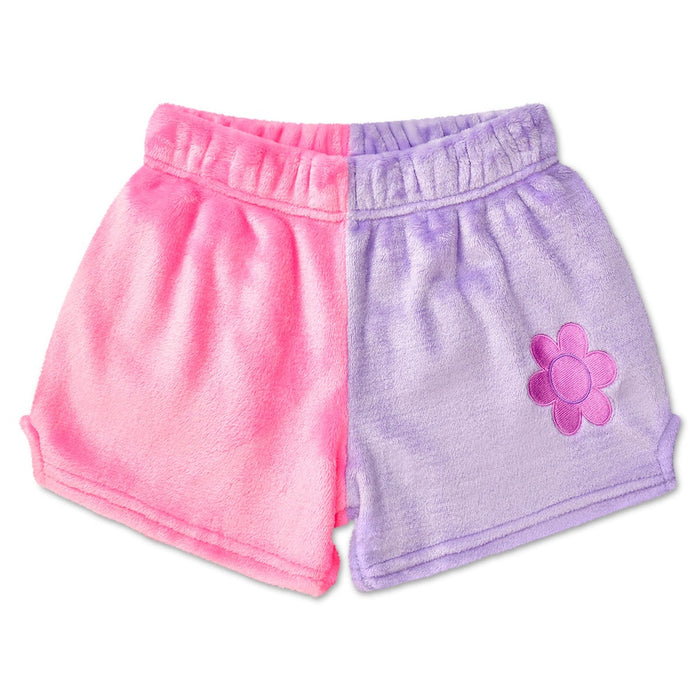 Groovy Smiles Color Block Plush Shorts