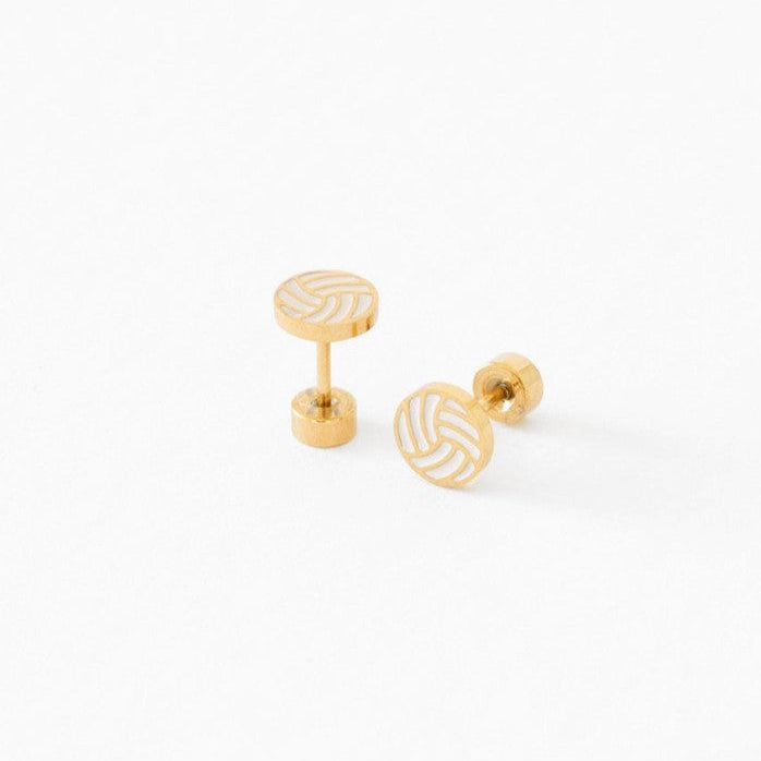 Sports Balls Stud Earrings - Volleyball
