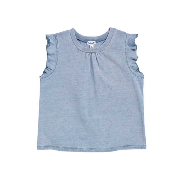 Bleach Wash Short Sleeve Top