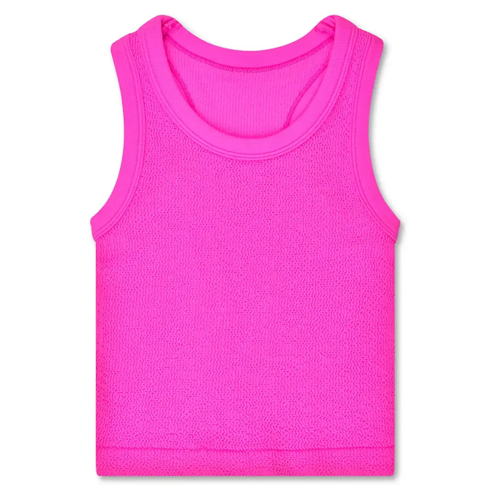 Pretty Pink Smocked Racerback Tank Top
