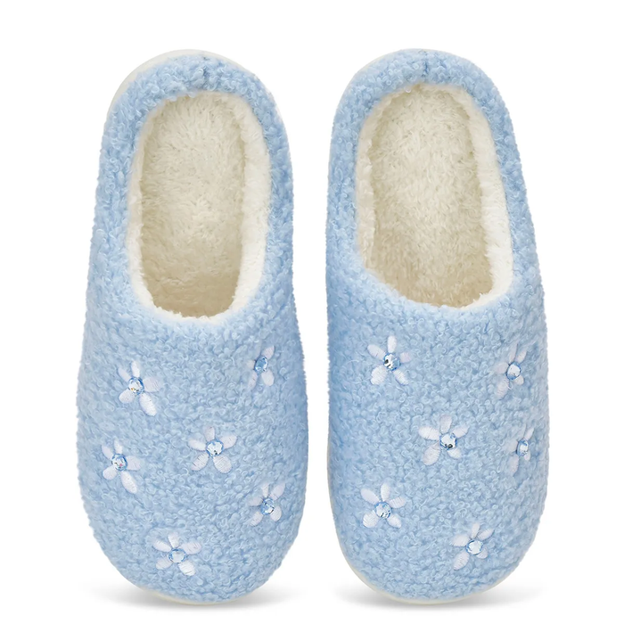 Blue Ditsy Slippers
