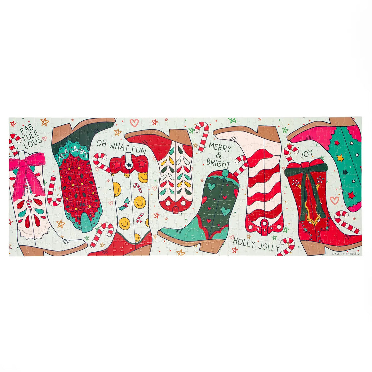 Christmas Western Cowgirl Boots Jigsaw Puzzle