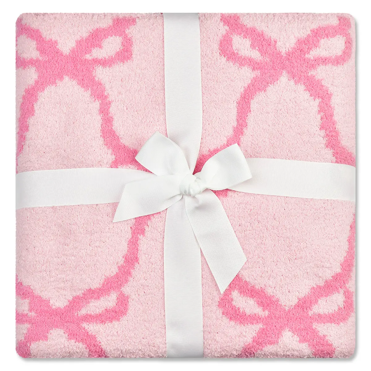 Sweet Trellis Bow Cozy Knit Blanket