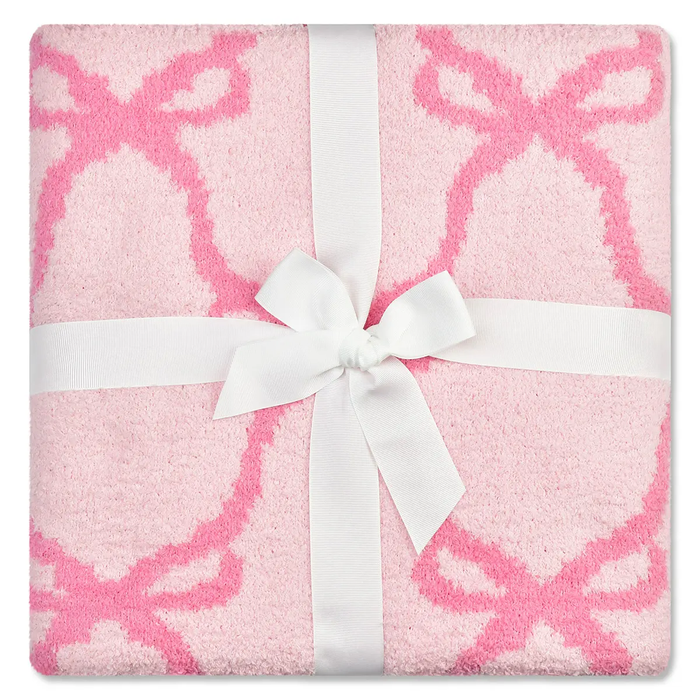 Sweet Trellis Bow Cozy Knit Blanket
