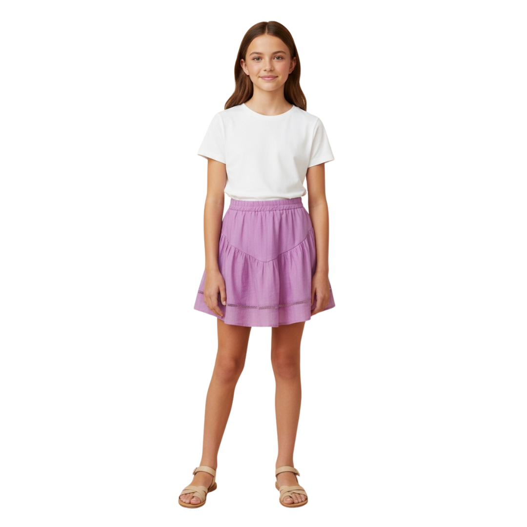 Crochet Ladder Trim Textured Skirt