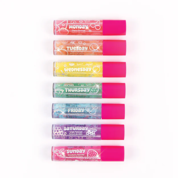 Days of the week rollerball lip gloss set