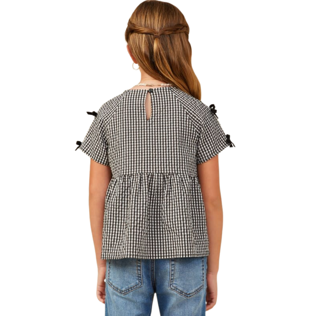 Gingham Babydoll Top