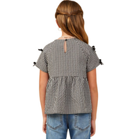 Gingham Babydoll Top