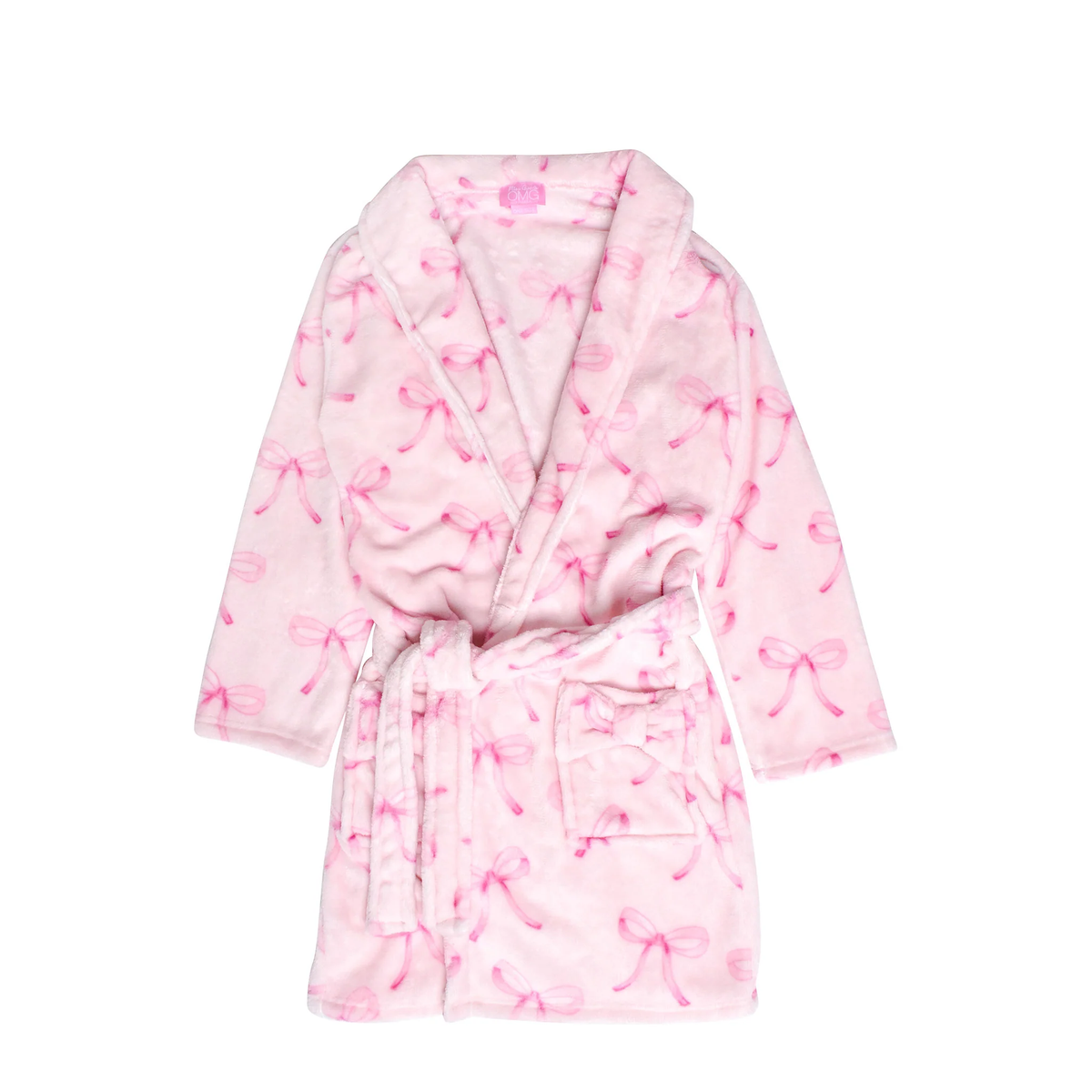 Fleece Bath Robe | Pink Bow Print
