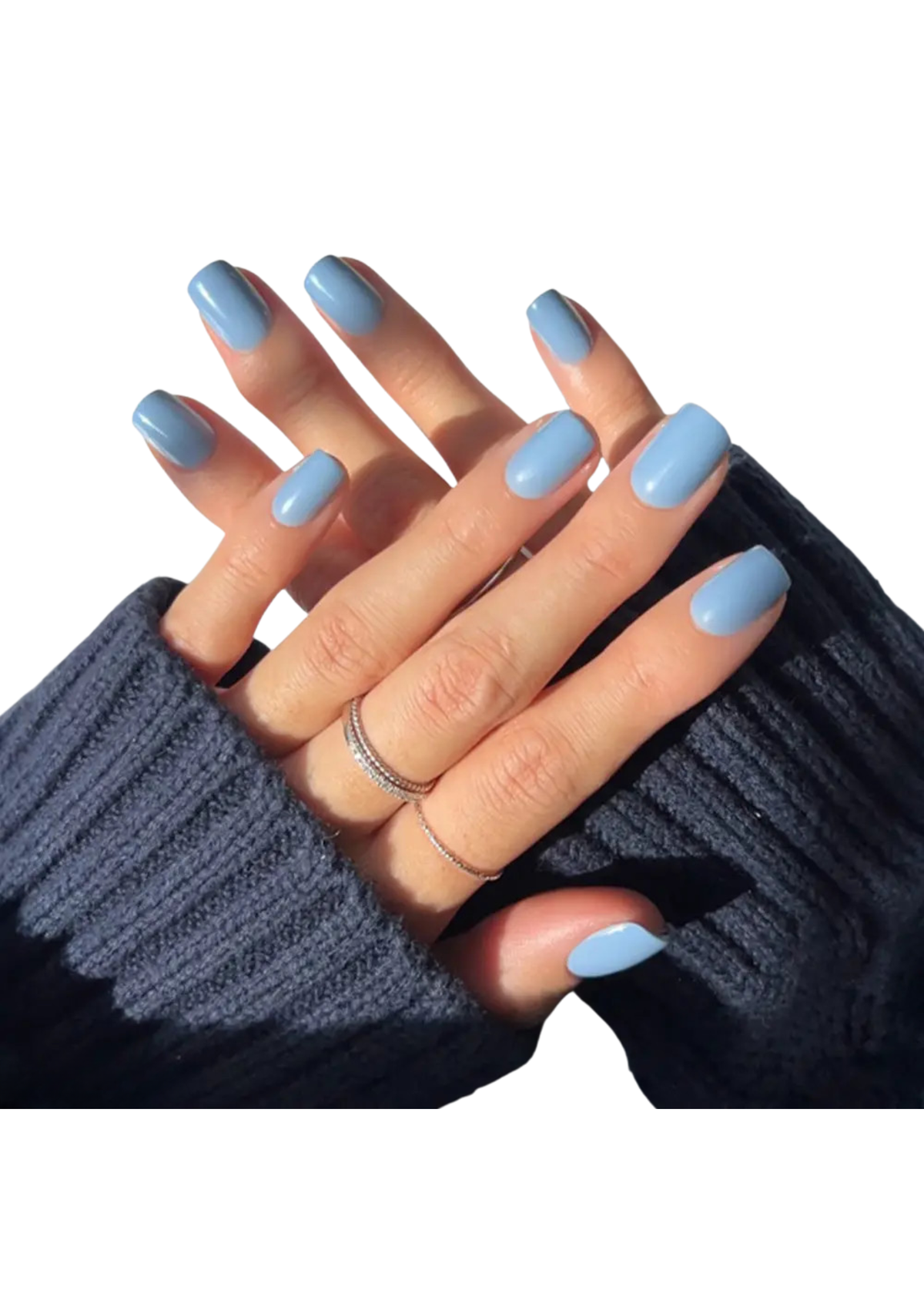 Cashmere Blue Press-On Nails Holiday | Short Squoval