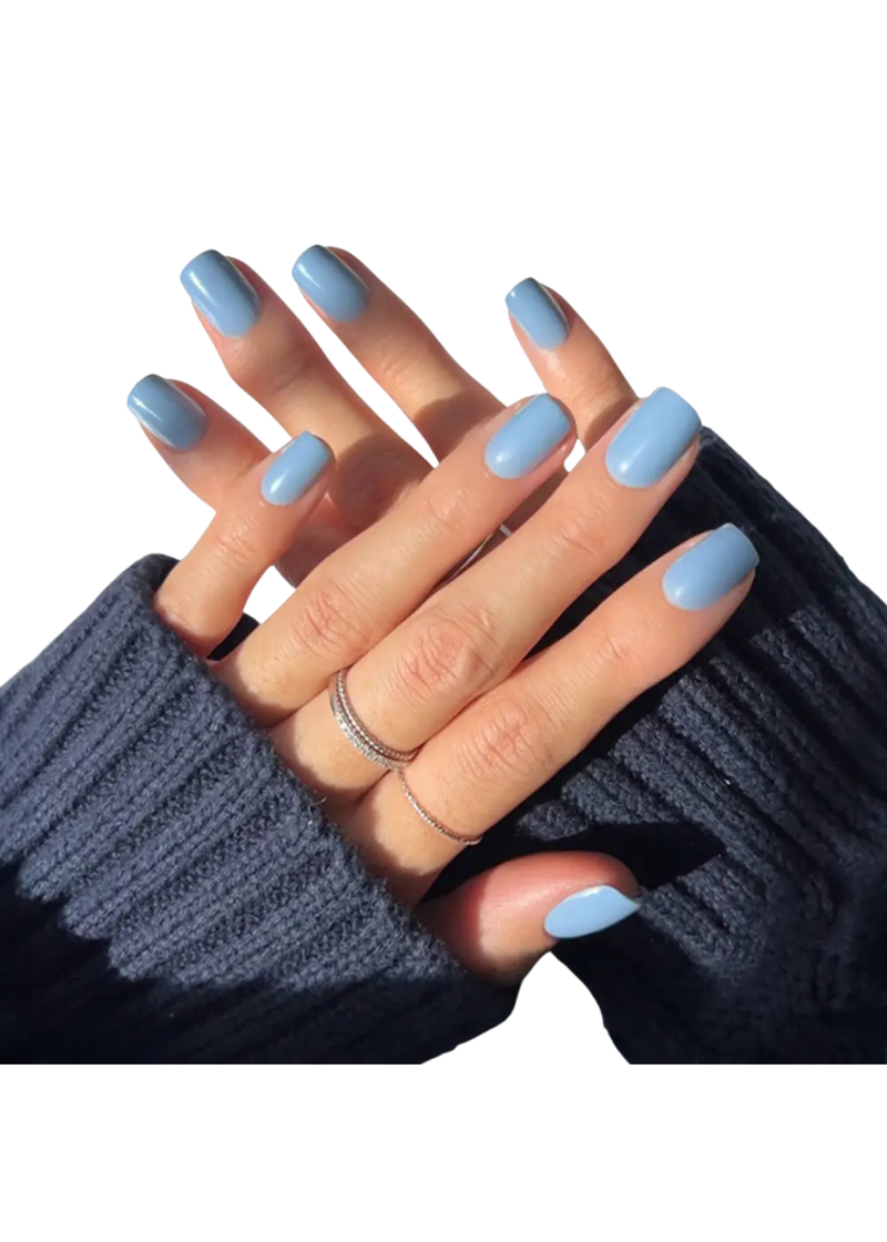Cashmere Blue Press-On Nails Holiday | Short Squoval