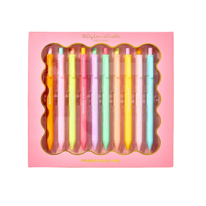 Gel Pen 10 Piece Set - Motivational Faith