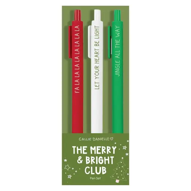 The Merry & Bright Club Christmas Pen Set