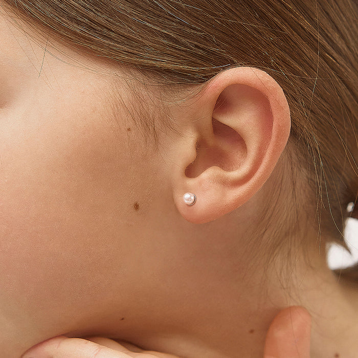 Pink Tone Pearl Earring