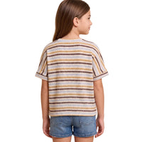Stitch Striped V-Neck T Shirt