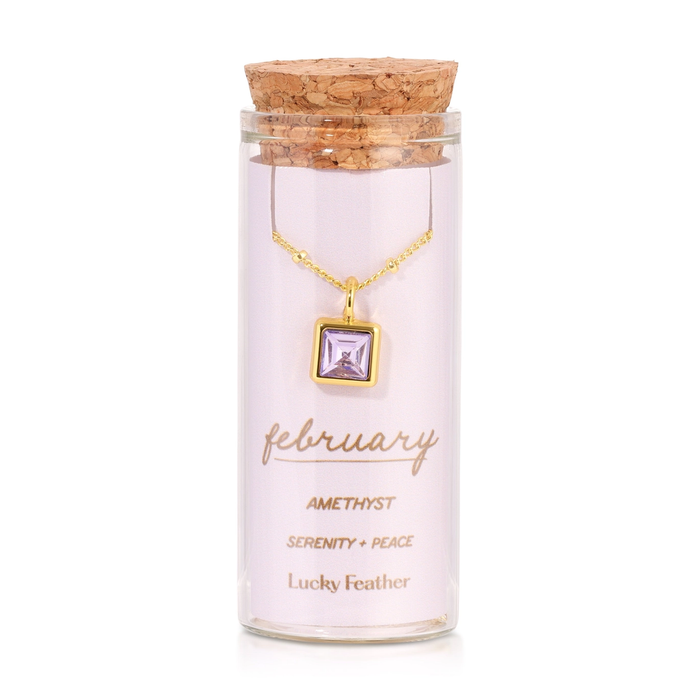 Gold Birthstone Bottle Necklace