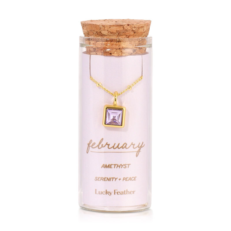 Gold Birthstone Bottle Necklace