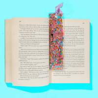 Bookmark - Happy Confetti & Purple Ribbon