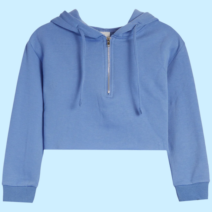 Brushed Soft Cloud Crop Half Zip