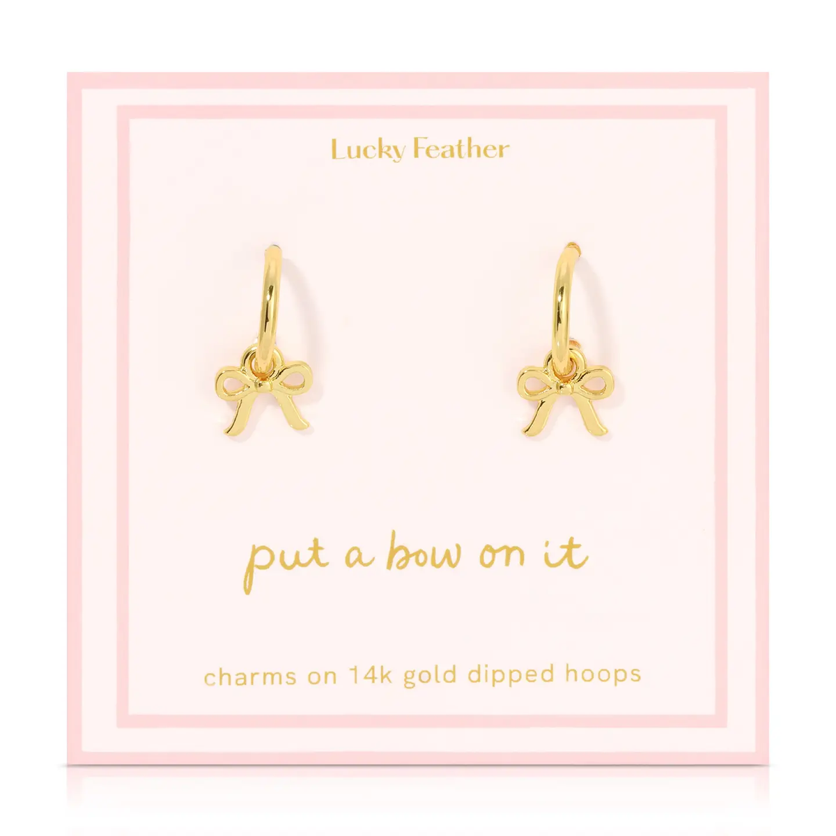 Beautiful Bows Bow Charm Hoops - Gold