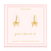 Beautiful Bows Bow Charm Hoops - Gold