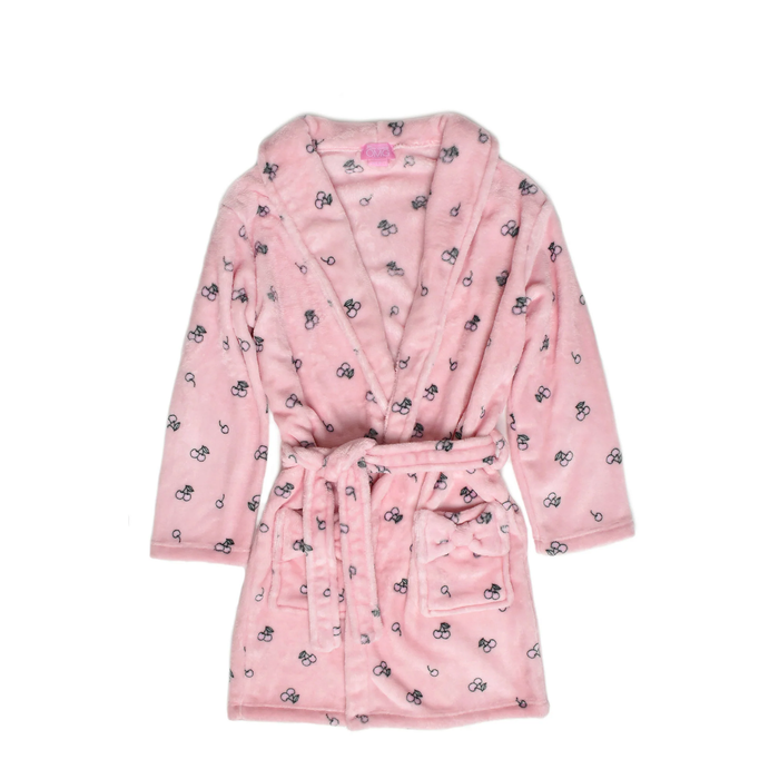 Fleece Bath Robe | Cherry Print