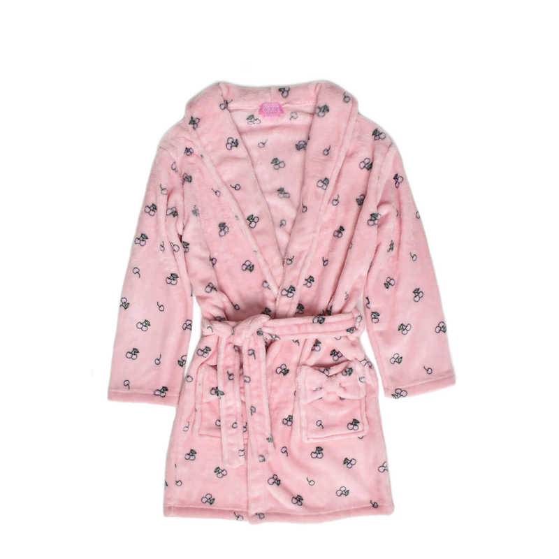 Fleece Bath Robe | Cherry Print