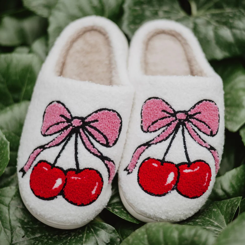 Cherry Bow Slippers