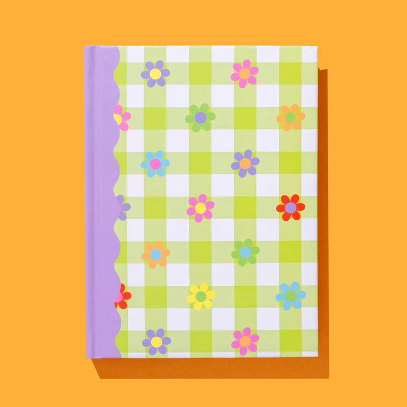 Green Gingham w/ Flowers Notebook
