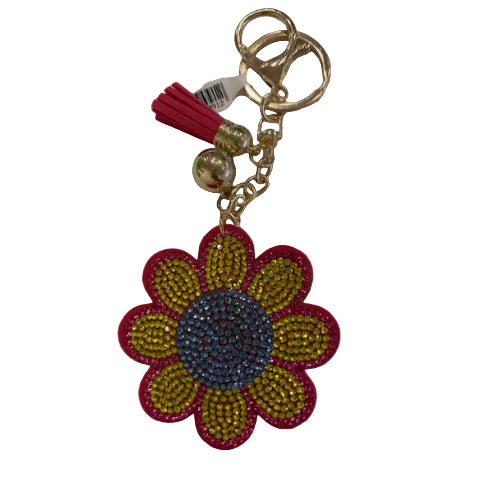 Rhinestone Keychain | Flower Blue Middle