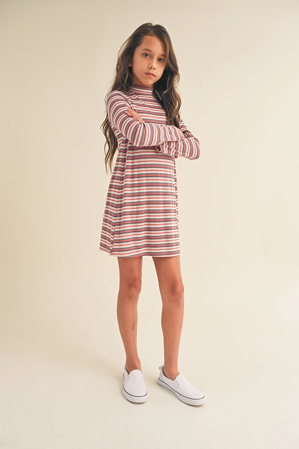 Mock Neck Swing Dress