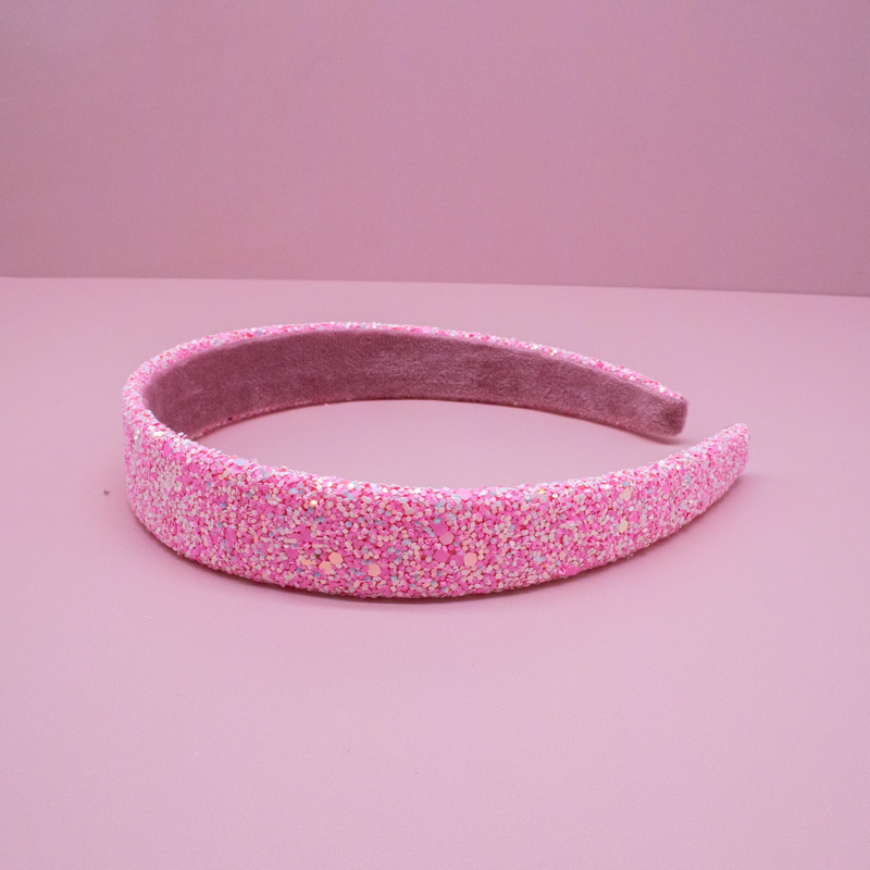 Tapered Chunky Glitter Headband | Pink