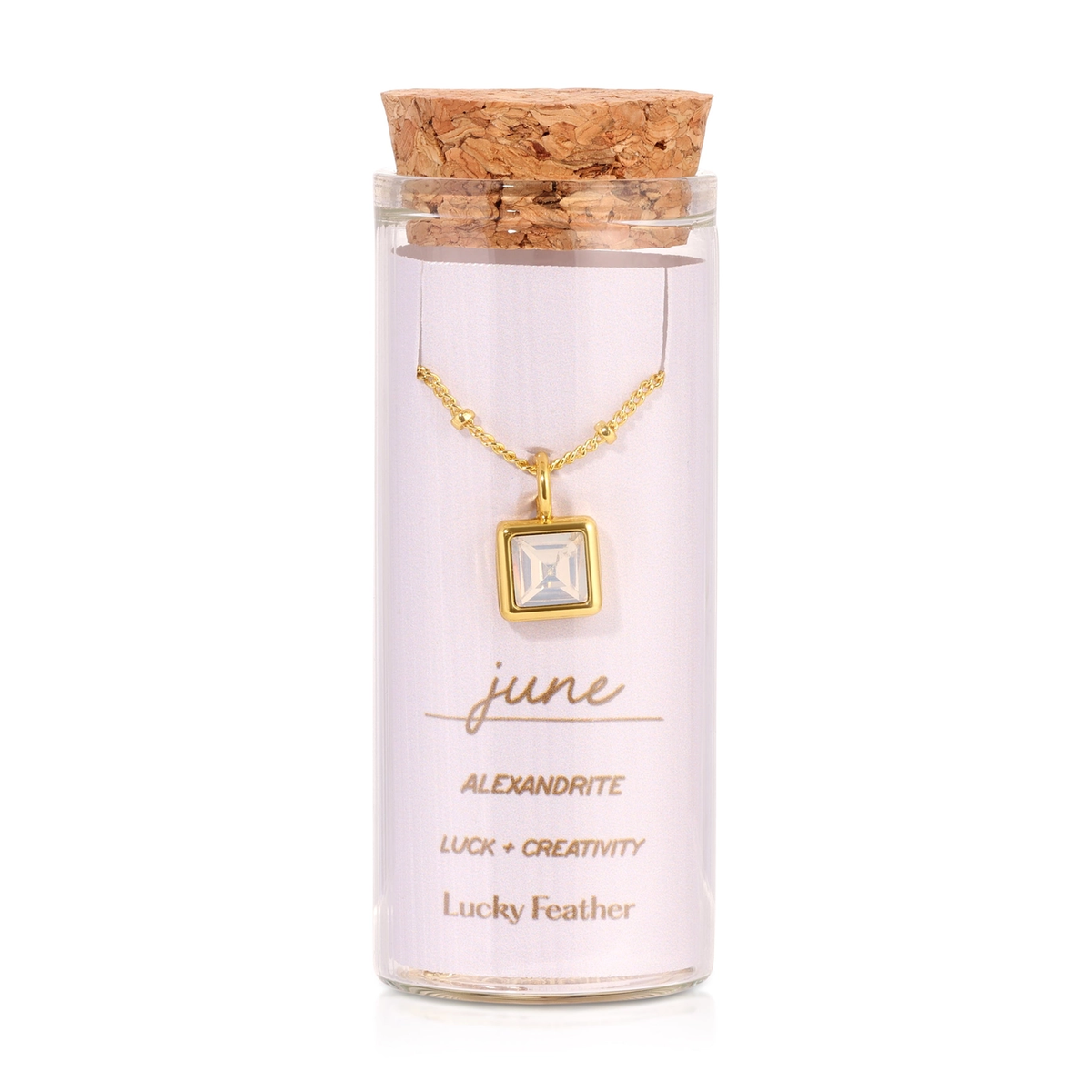 Gold Birthstone Bottle Necklace